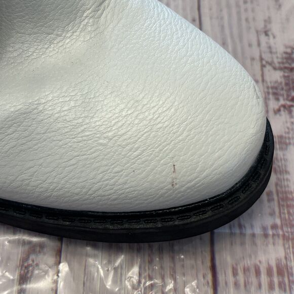 ESPRIT White and Black Shelby Booties White Vegan Leather Combat Boots Size 9 - Picture 8 of 12